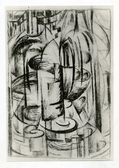 Futuristische Compositie, ca. 1914-16 door Alexander Bogomazov